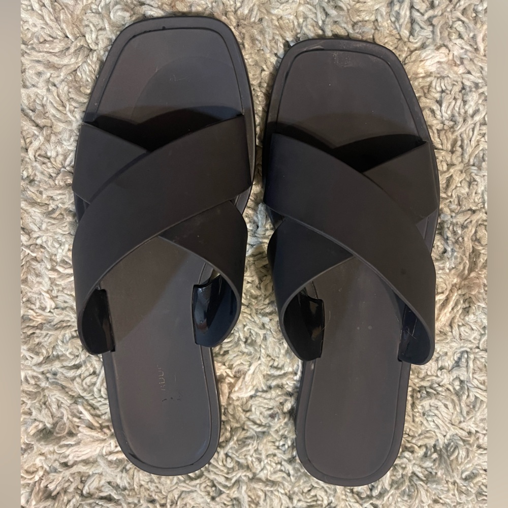 Steve Madden Black Slide Sandals
